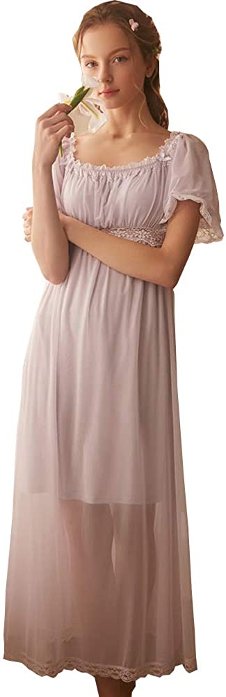 Price:$34.89 Summer Lace Vintage Nightgown Victorian Princess Nightdress Chemises Babydoll Pajamas Lounger Sleepwear at Amazon Women’s Clothing store