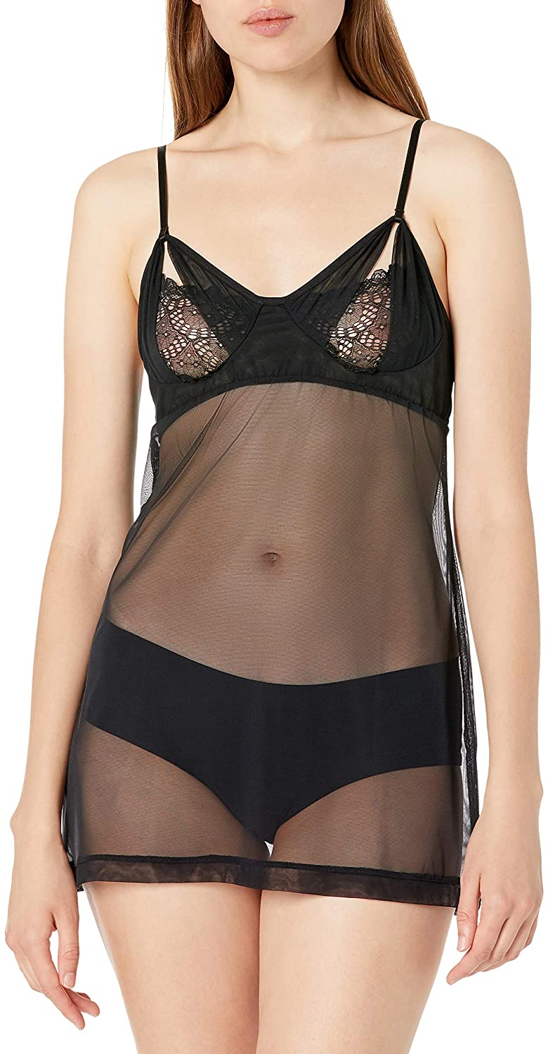 Price:$96.45 Hearts Women's Whisper Sweet Nothings Coucou Chemise, Black, Medium at Amazon Women’s Clothing store