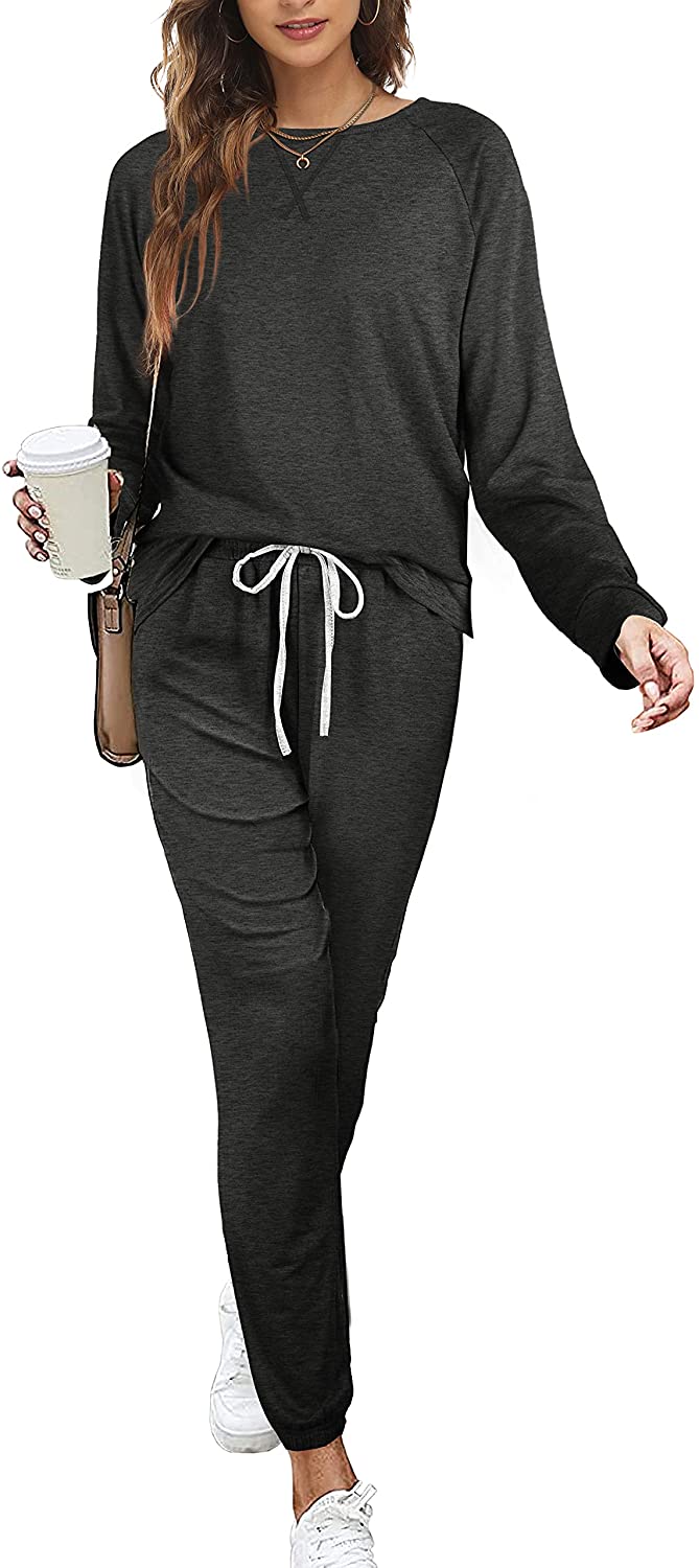 Price:$35.99 Two Piece Outfits for Women Long Sleeve Crew Neck Sweatsuits Sets with Pockets : Clothing, Shoes & Jewelry