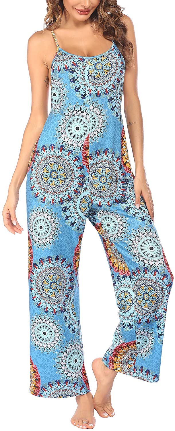 Price:$18.94 Pajama Romper One Piece Jumpsuit V-Neck Sleepwear Onesies Sleeveless Rompers Casual Overall for Women S-XXL : Clothing, Shoes & Jewelry