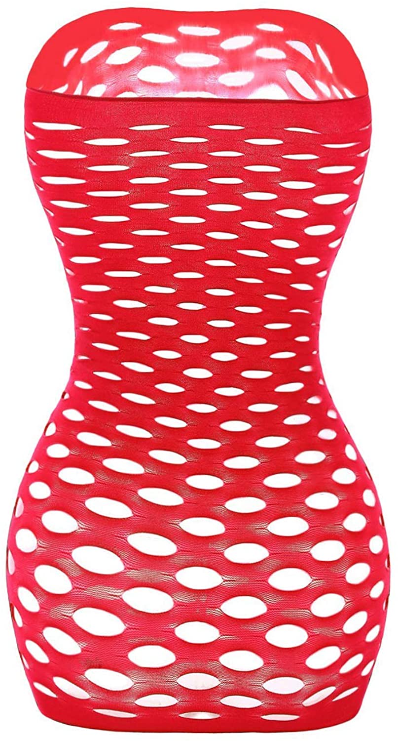 Price:$8.45 Mesh Chemise Dress Fishnet Lingerie Babydolls Nighties Mini Dress (Red, 1): Clothing, Shoes & Jewelry
