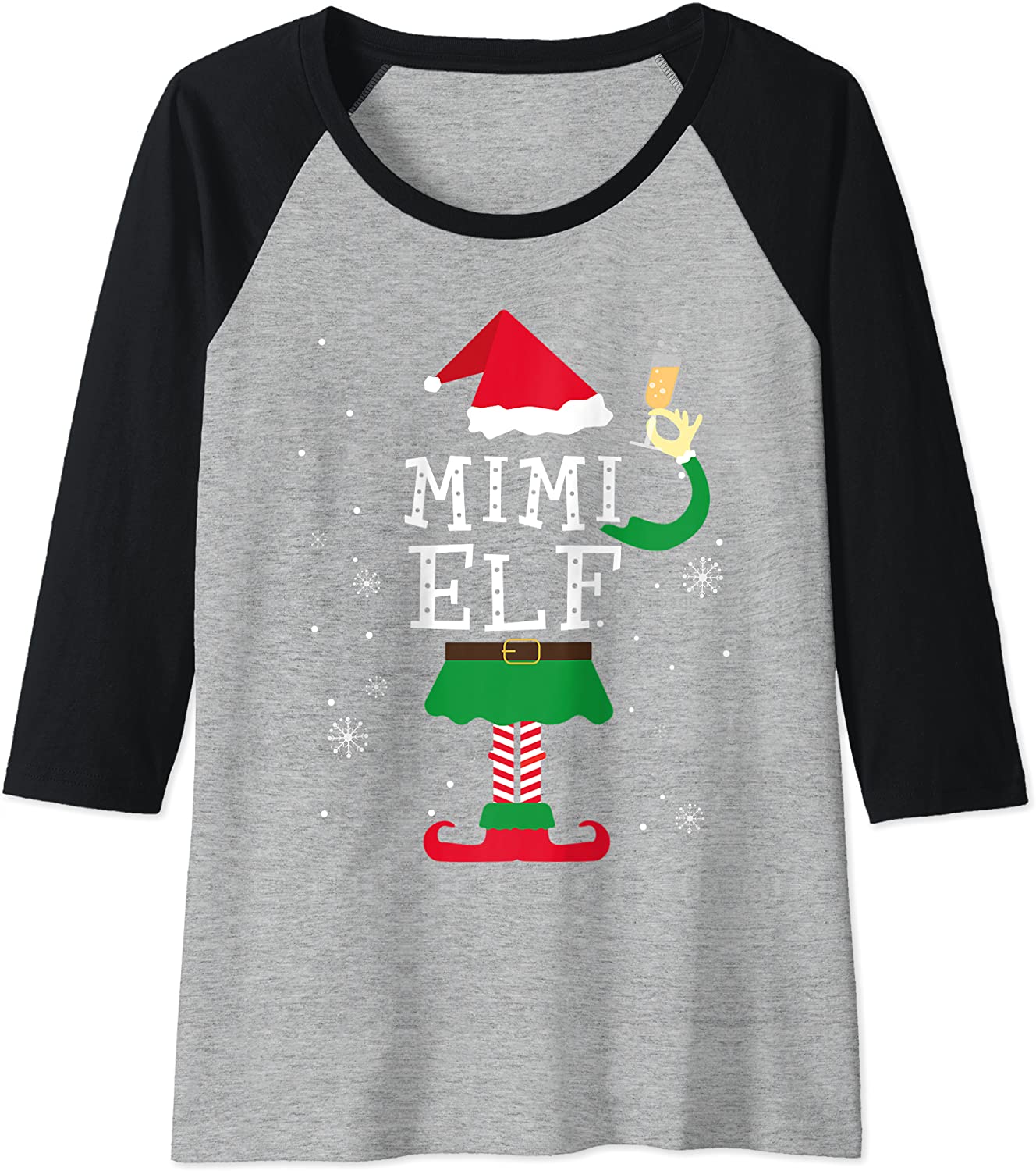 Price:$23.99 Mimi Elf Matching Family Christmas T-Shirt Pajamas Elves Raglan Baseball Tee : Clothing, Shoes & Jewelry
