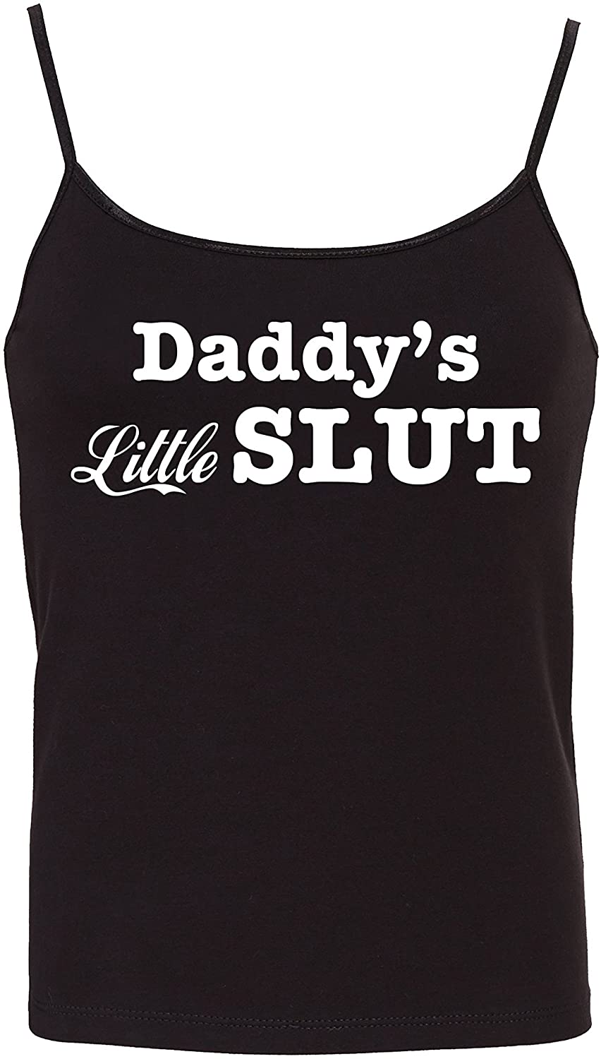 Price:$20.99 Knickers Daddy's Little Slut Fun Flirty Camisole Cami Tank Top Sleep Wear fitted scoop neck at Amazon Women’s Clothing store
