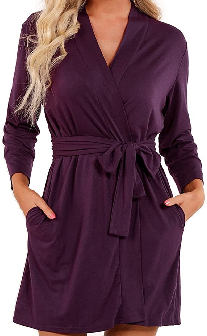 Price:$15.99 Kimono Robes for Women Lightweight Cotton Robe Bathrobe Soft Sleepwear Ladies Loungewear : Clothing, Shoes & Jewelry