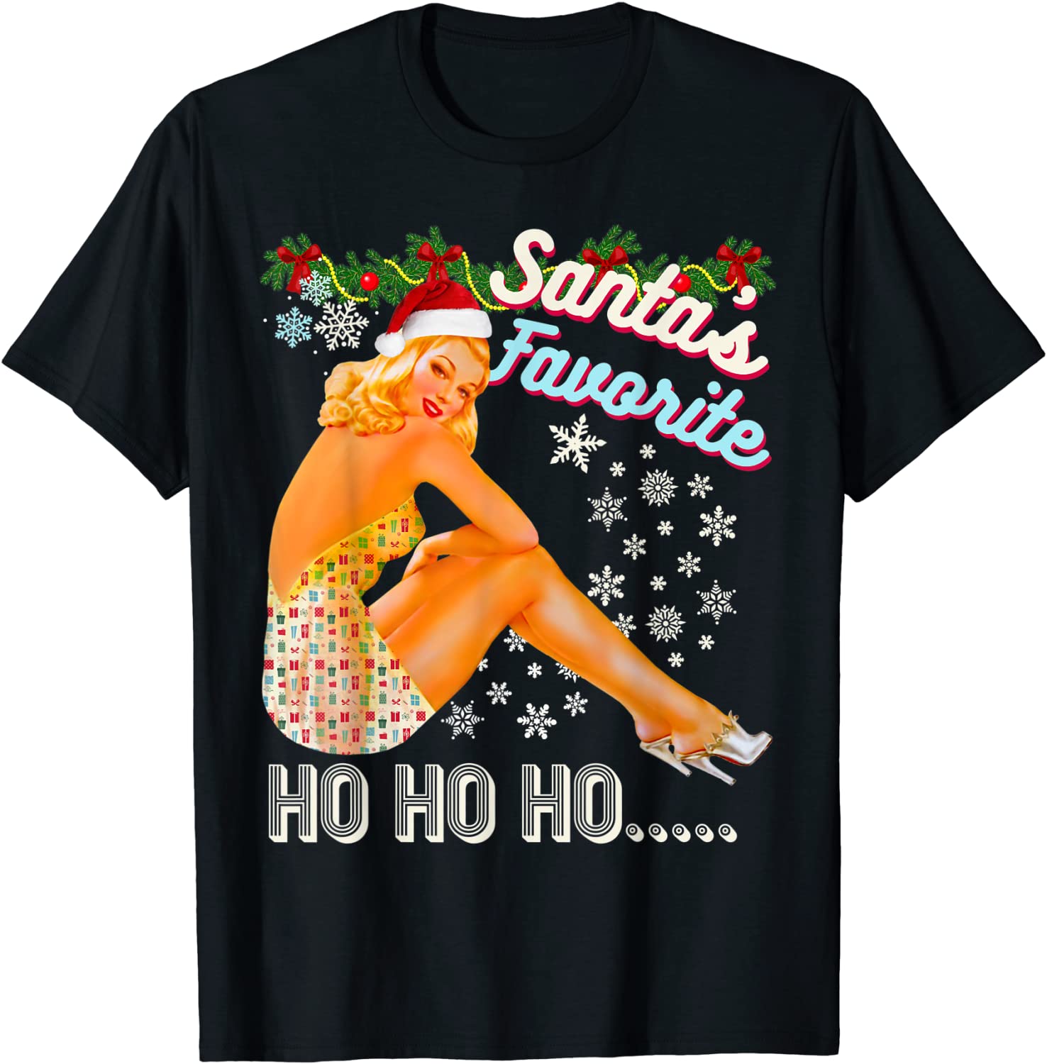 Price:$19.99 Ho Ho Nice Naughty Dirty Joke Meme Retro T-Shirt : Clothing, Shoes & Jewelry