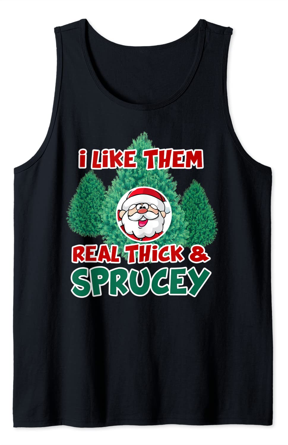 Price:$19.99 Christmas Humor Santa Likes Thick Bush Tree For Xmas Tank Top : Clothing, Shoes & Jewelry