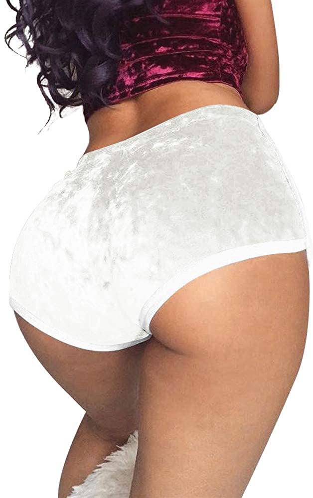 Price:$9.99 Women's Sexy Drawstring Velvet Outfits High Waist Club Mini Shorts at Amazon Women’s Clothing store