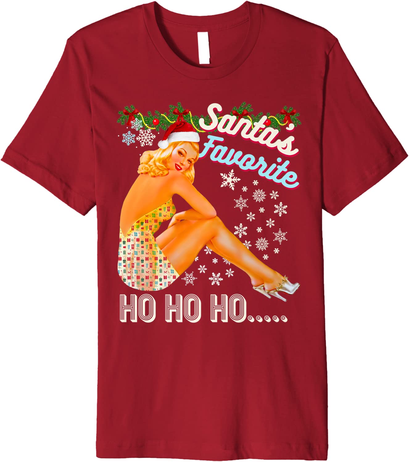 Price:$22.99 Ho Ho Nice Naughty Dirty Joke Meme Retro Premium T-Shirt : Clothing, Shoes & Jewelry