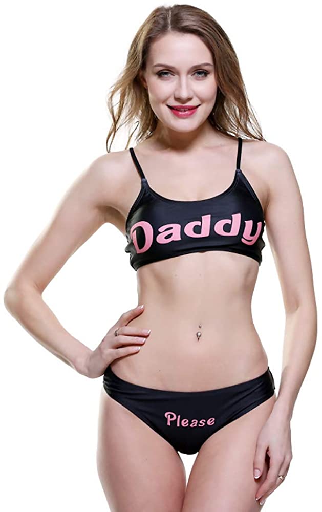 Price:$16.99 Yes Daddy Bra and Underwear Set Teen Girl Adult Underwear Set Anime Role-Playing Underwear (Black): Clothing, Shoes & Jewelry