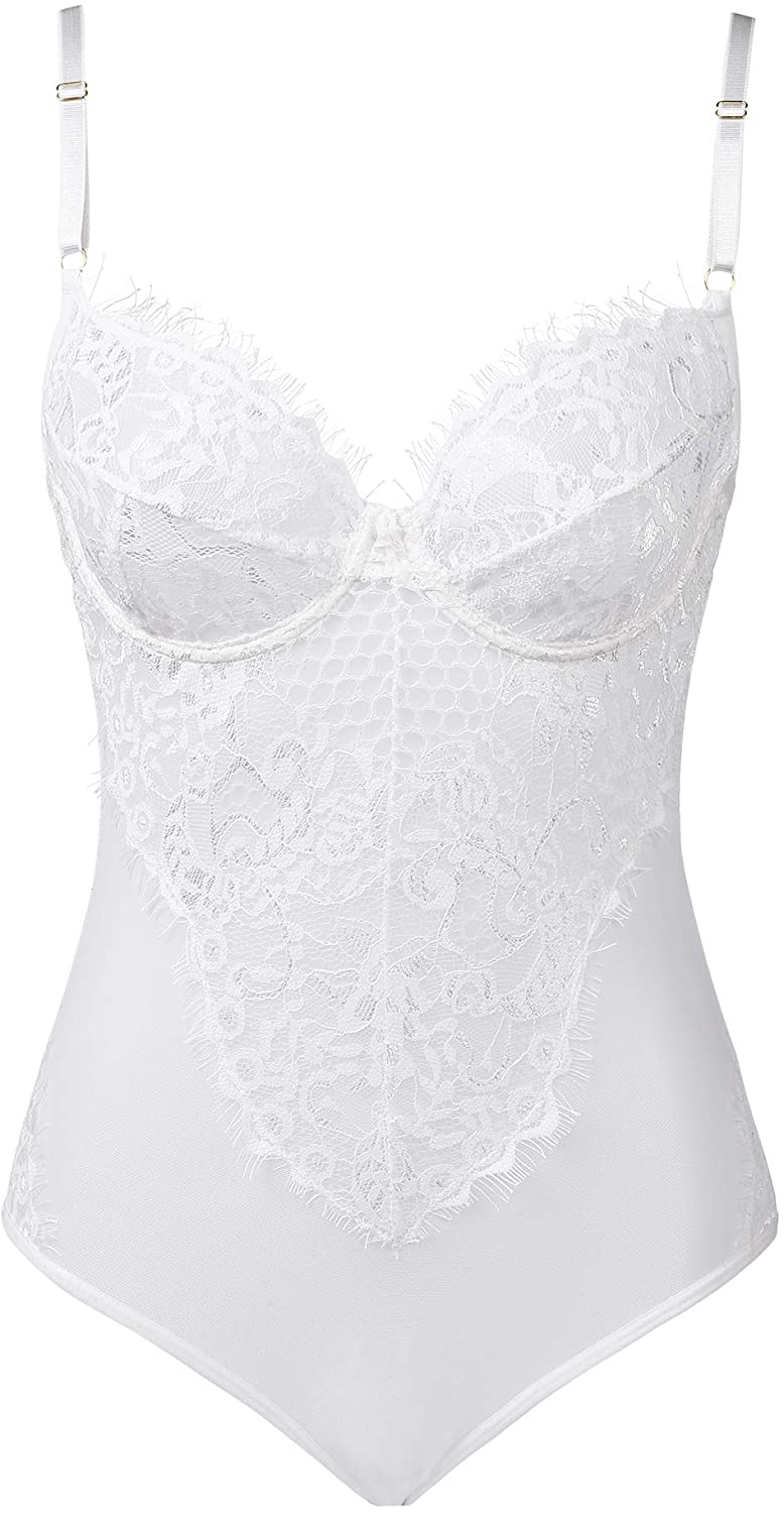 Price:$18.99 One Piece Lingerie with Underwire Sexy Snap On Teddy Bodysuit Small-XXL: Clothing, Shoes & Jewelry