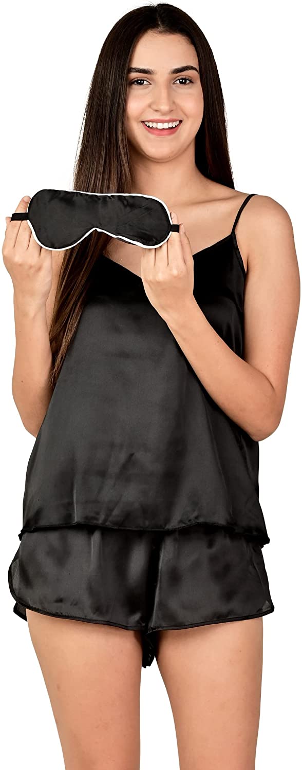 Price:$18.99 Women's Cami Shorts Sets Pajama Silk Satin Comfortable Soft Sleepwear PJ : Clothing, Shoes & Jewelry