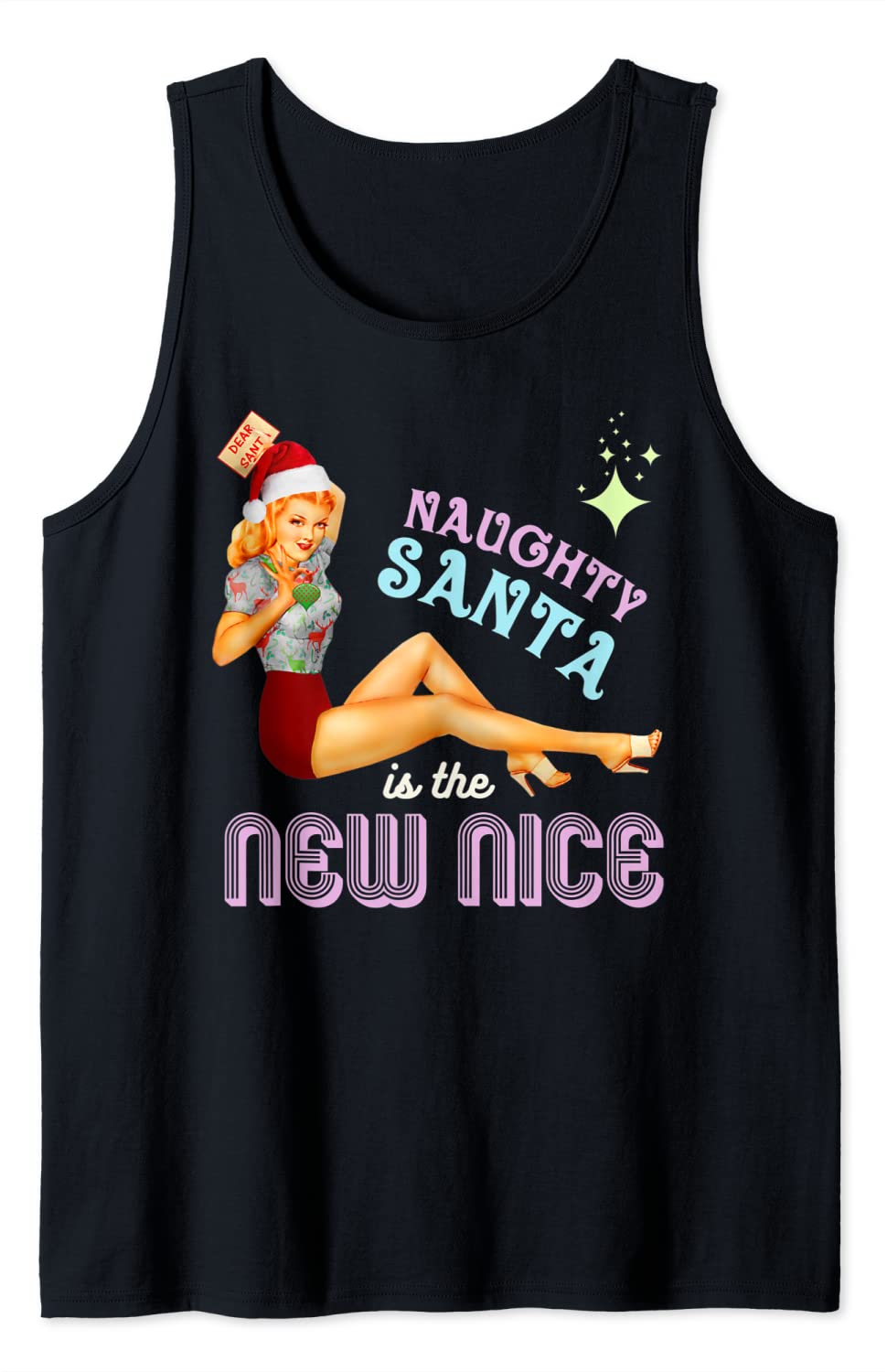 Price:$19.99 Naughty is the New Nice Adult Joke Meme Retro Vintage Tank Top : Clothing, Shoes & Jewelry