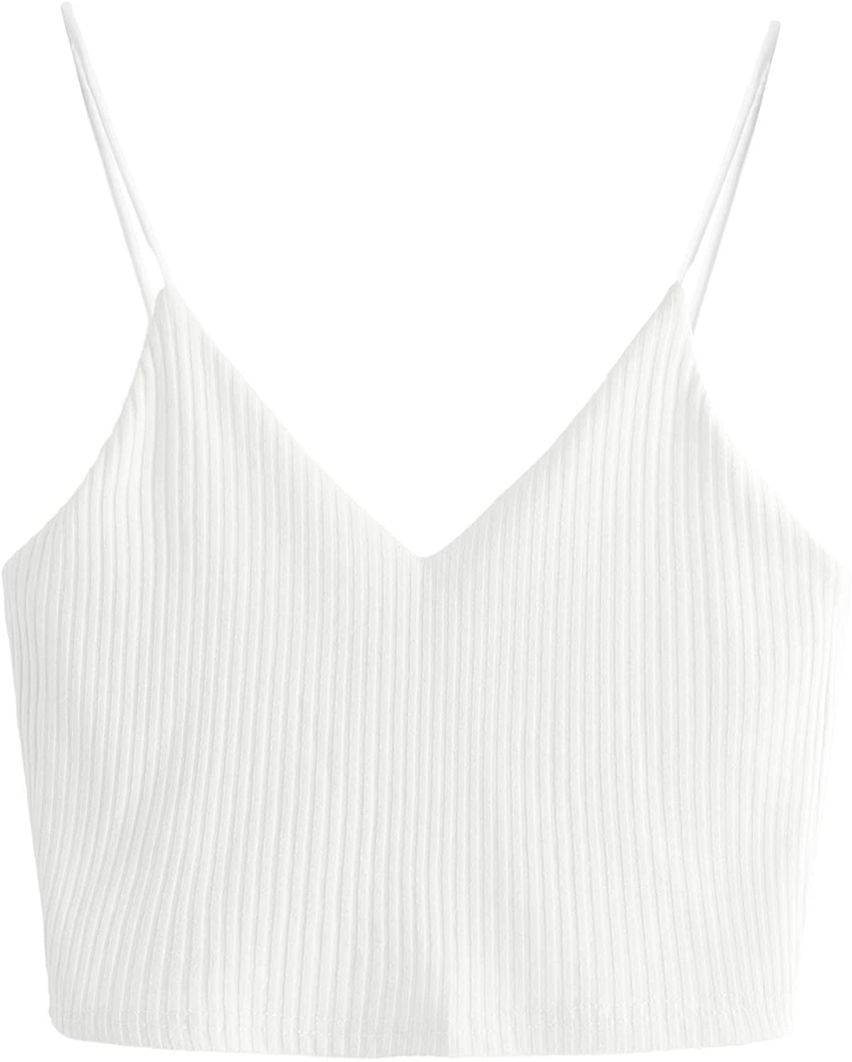 Price:$8.99 Women's Casual V Neck Sleeveless Ribbed Knit Cami Crop Top at Amazon Women’s Clothing store