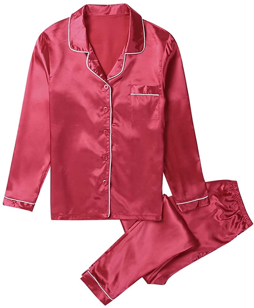 Price:$17.99 Women Pajamas Set Long Sleeve Soft Sleepwear Pjs Women Button Down Nightwear with Long Pants : Clothing, Shoes & Jewelry