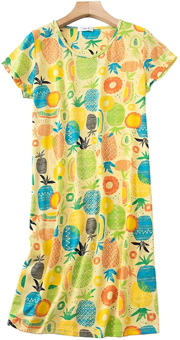 Price:$15.59 Womens Sleepwear Short Sleeve Nightshirts Ladies Cotton Loungewear Casual Loose Soft Home Nightgown at Amazon Women’s Clothing store