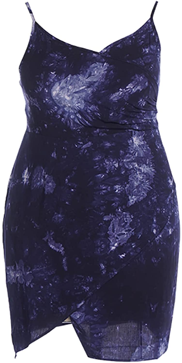Price:$19.99 Women’s Plus Size Dress Casual Sexy V-Neck Tie-dye Sleeveless Party Mini Cami : Clothing, Shoes & Jewelry