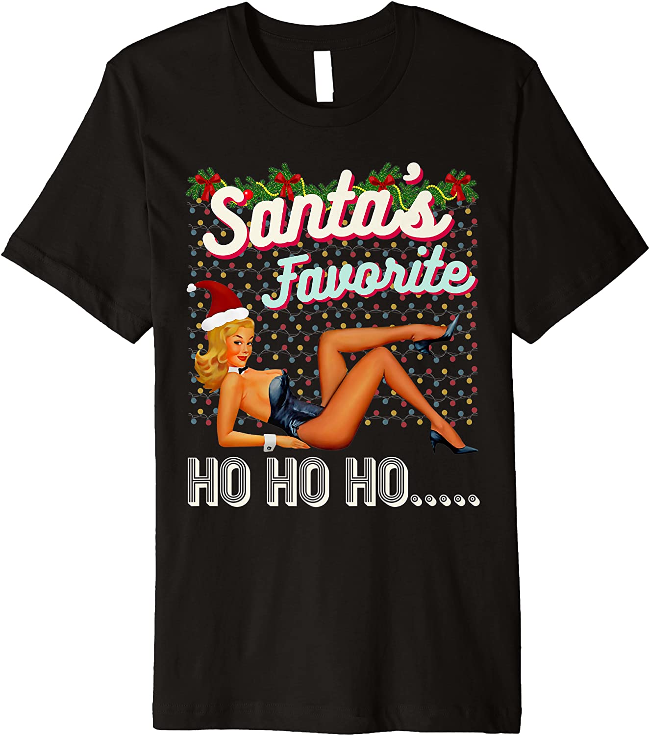 Price:$22.99 Santa's-Favorite-Ho Naughty Dirty Joke Vintage Premium T-Shirt : Clothing, Shoes & Jewelry