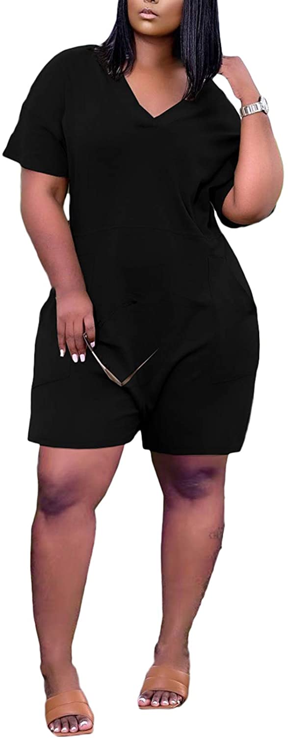 Price:$5.99 Womens Summer Short Sleeve Colorful Jumpsuit Rompers with Pockets Short Pant Rompers Pajamas Loungewear : Clothing, Shoes & Jewelry