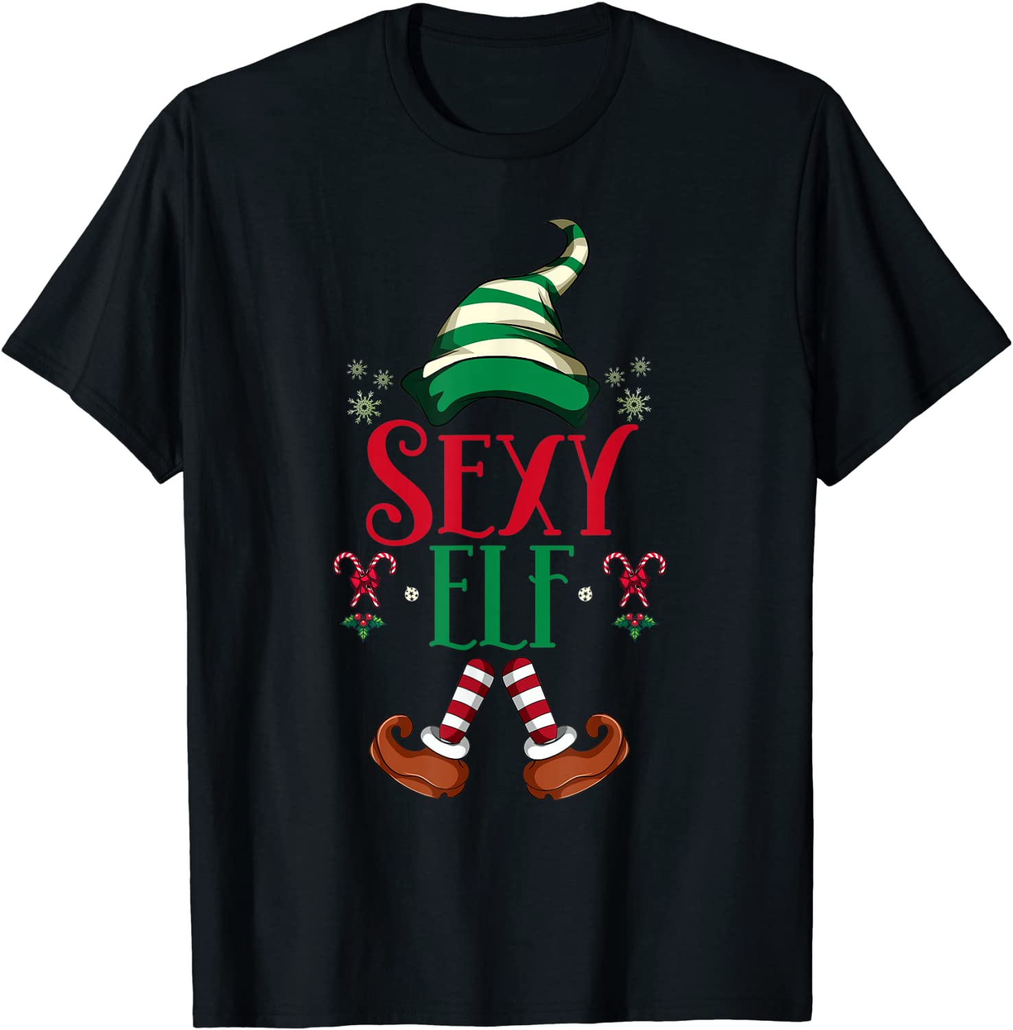 Price:$14.99 Family Pajama Xmas Gift Sexy Elf T-Shirt : Clothing, Shoes & Jewelry