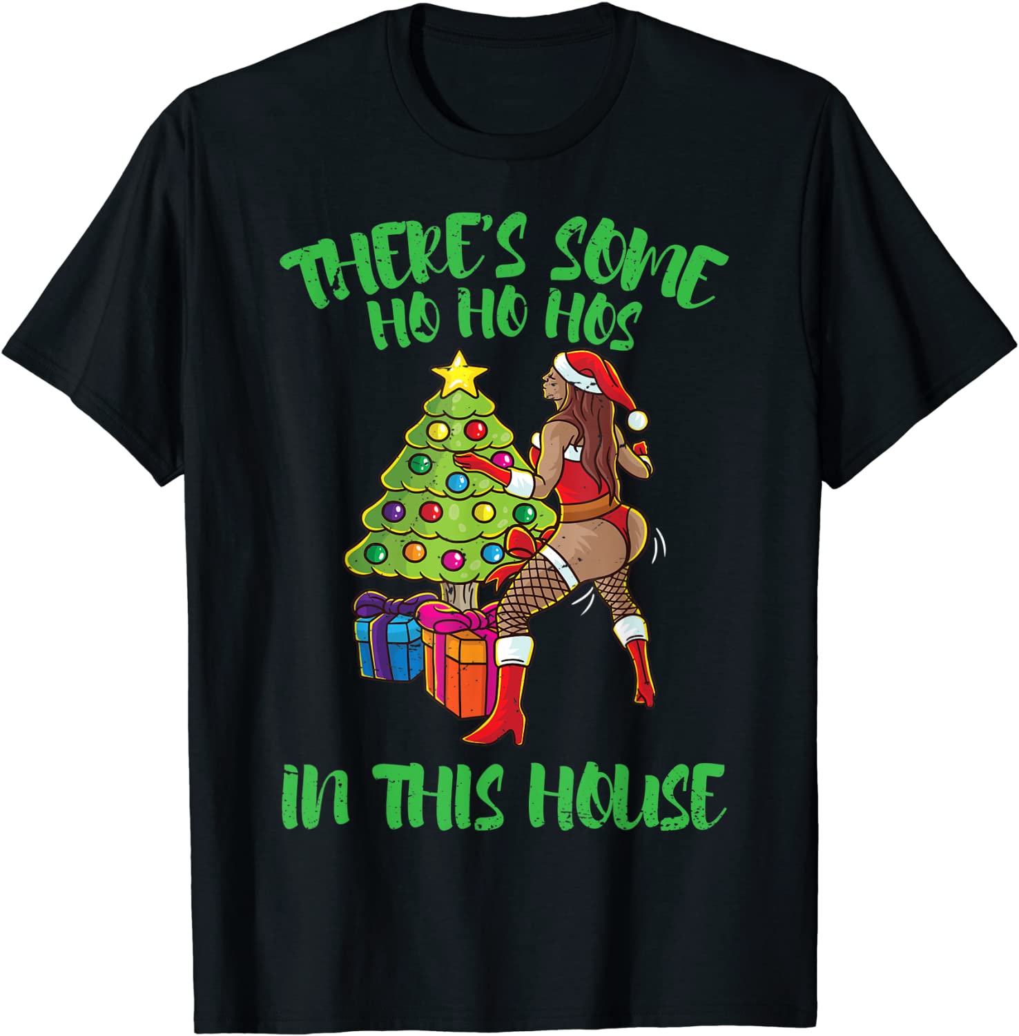 Price:$17.99 Some Ho Ho Hos In This House Mrs. Santa Twerk Dance T-Shirt : Clothing, Shoes & Jewelry