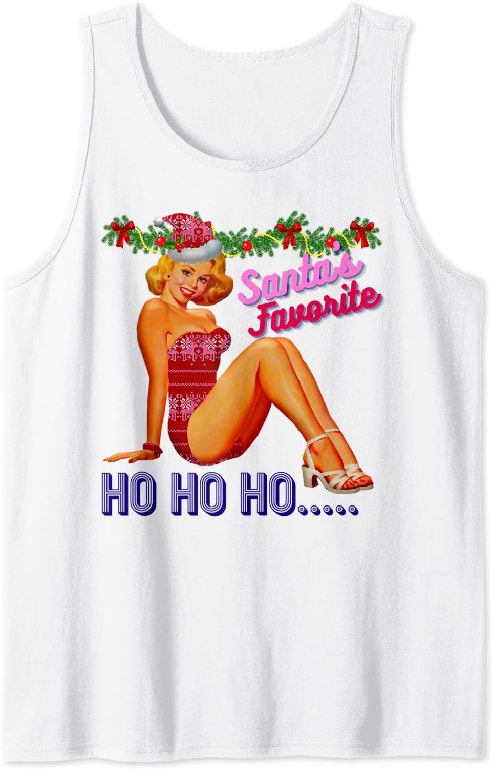 Price:$19.99 Ho Ho Nice Naughty Dirty Joke Meme Retro Tank Top : Clothing, Shoes & Jewelry