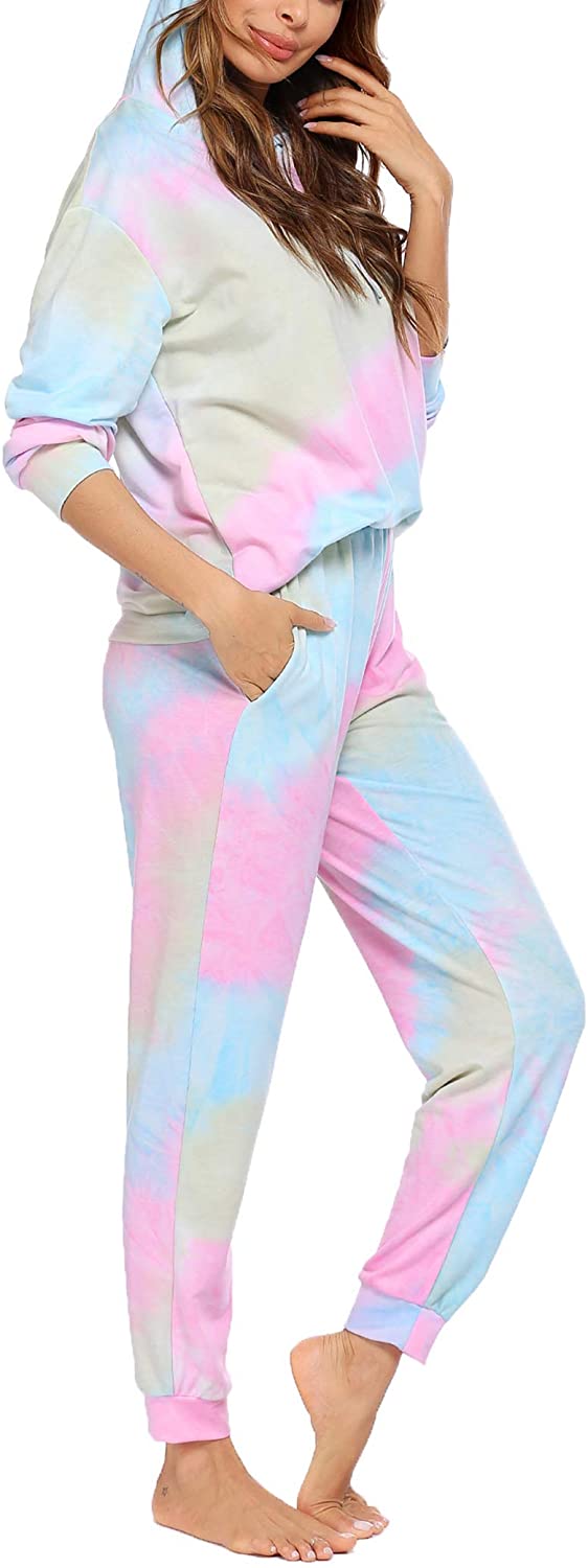 Price:$38.99 Sweatsuits Set Womens 2 Piece Sweatshirt & Sweatpants Hoodie Tracksuits Sportswear with Pocket at Amazon Women’s Clothing store