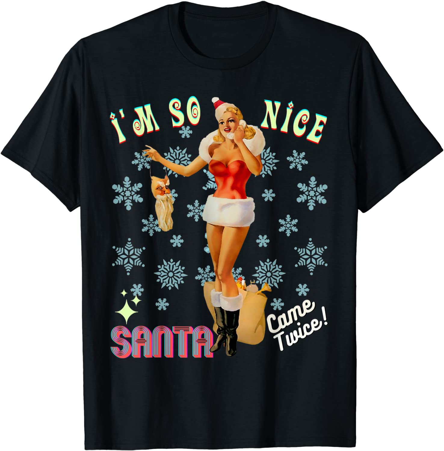 Price:$19.99 Snowflake Naughty Joke Vintage T-Shirt : Clothing, Shoes & Jewelry