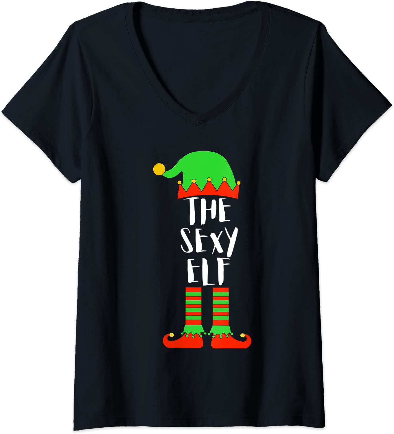 Price:$19.99 The Sexy Elf Matching Family Group Christmas Party Pajama V-Neck T-Shirt : Clothing, Shoes & Jewelry