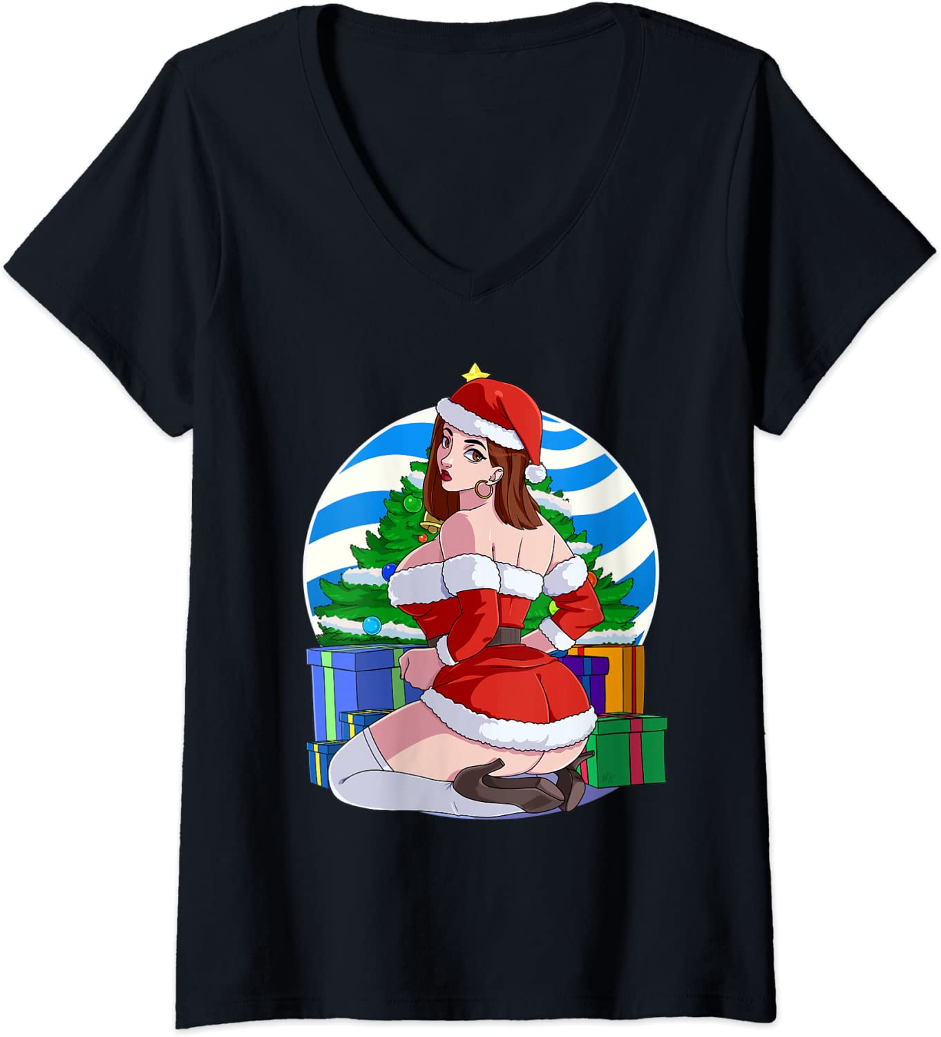Price:$19.99 Mrs. Santa Claus Sexy Woman Christmas Pajamas Xmas Gift V-Neck T-Shirt : Clothing, Shoes & Jewelry