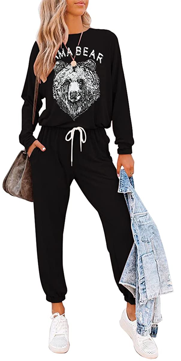 Price:$18.98 Women's Two Piece Outfits Sweatsuit Set Long Pant Pajamas Lounge Set Workout Athletic Tracksuit Jumpsuits Romper at Amazon Women’s Clothing store