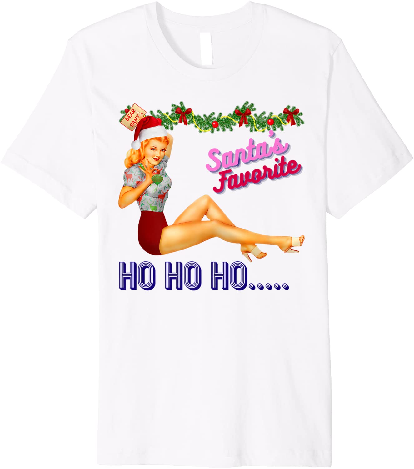 Price:$22.99 Ho Ho Nice Naughty Dirty Joke Meme Retro Premium T-Shirt : Clothing, Shoes & Jewelry