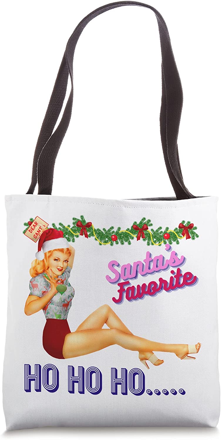 Price:$19.99 Ho Ho Nice Naughty Dirty Joke Meme Retro Tote Bag : Clothing, Shoes & Jewelry