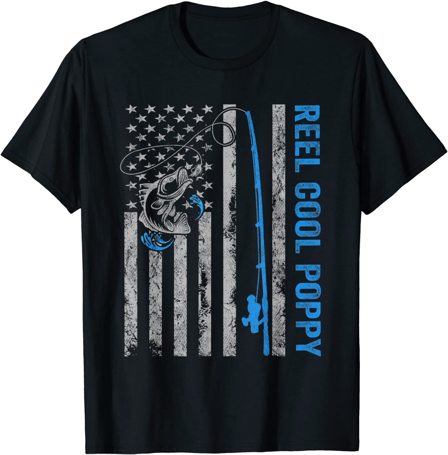 Price:$16.99 Cool Poppy Fathers Day - American Flag Fishing T-Shirt : Clothing, Shoes & Jewelry