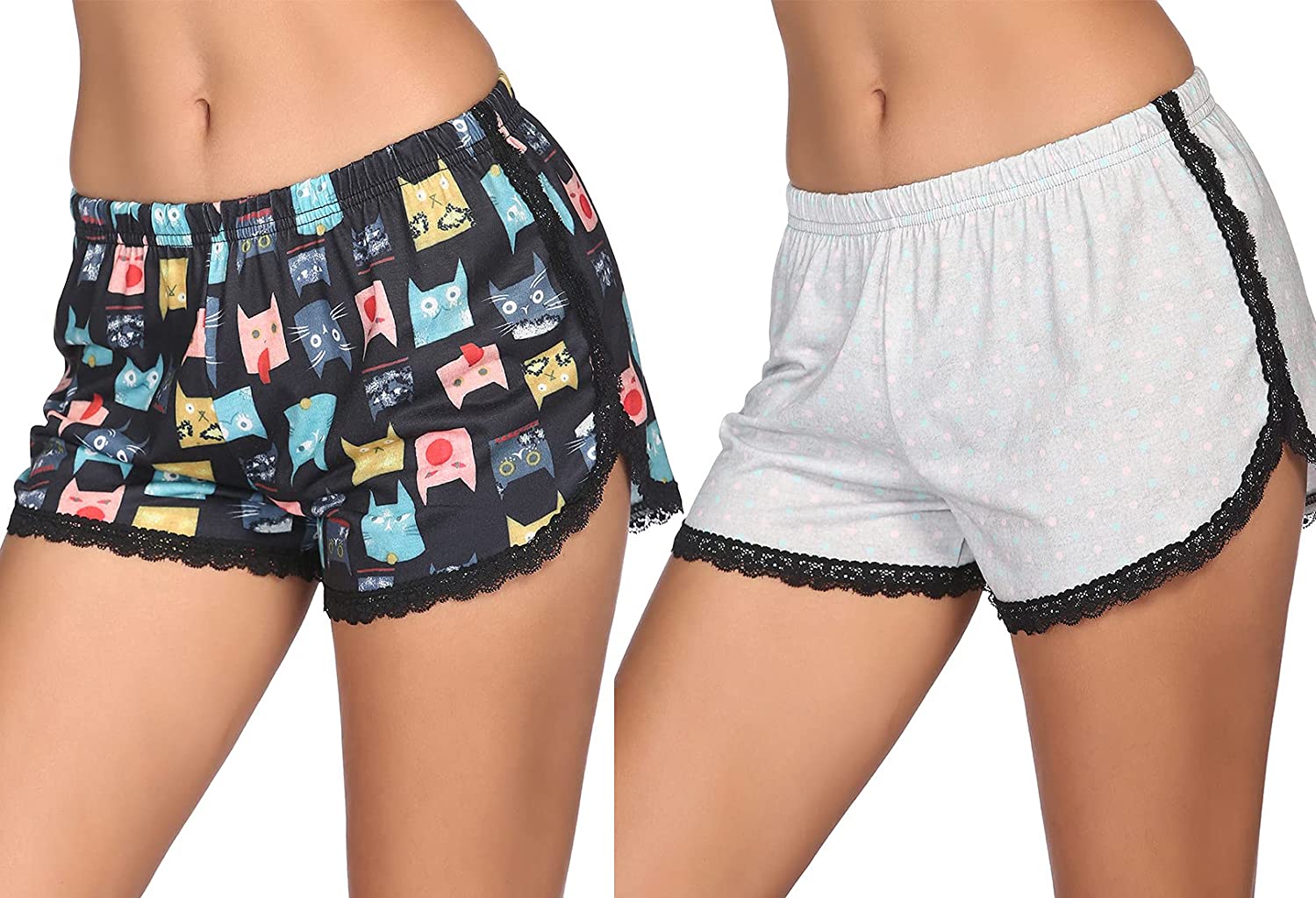 Price:$12.99 Pajama Shorts Women's 2 Pack Soft Lounge Shorts Cute Sleepwear Pants S-XXL at Amazon Women’s Clothing store