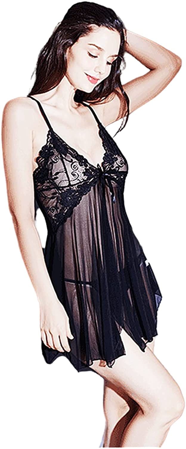 Price:$9.99 Sexy lingerie with open front - perspective mesh sexy pajamas -V-Neck See Through nightwear(Black): Clothing, Shoes & Jewelry
