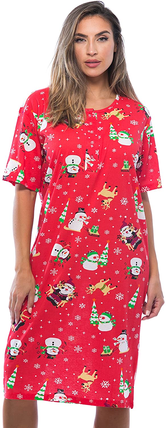 Price:$14.99 Love Short Sleeve Nightgown Holiday Sleepwear at Amazon Women’s Clothing store