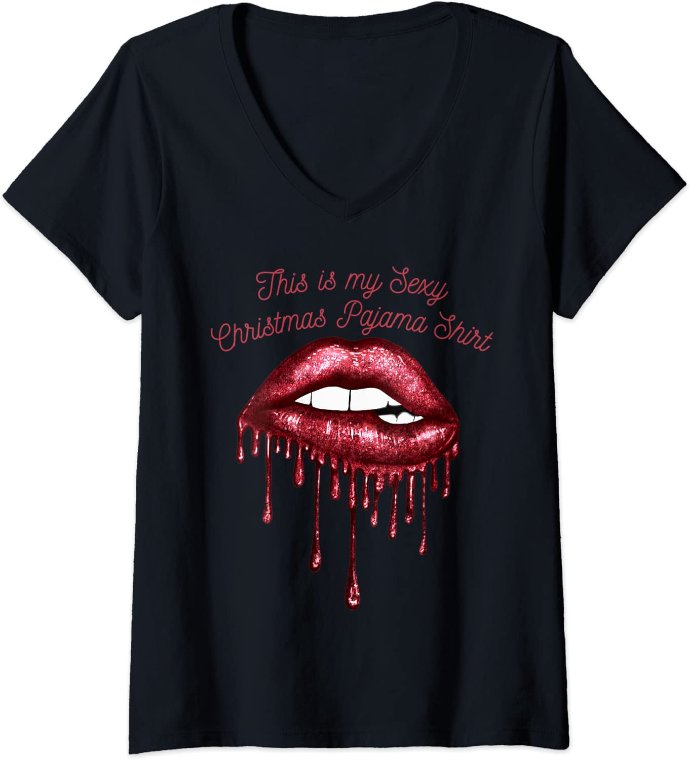 Price:$19.99 This is My Sext Christmas Pajama Top V-Neck T-Shirt : Clothing, Shoes & Jewelry