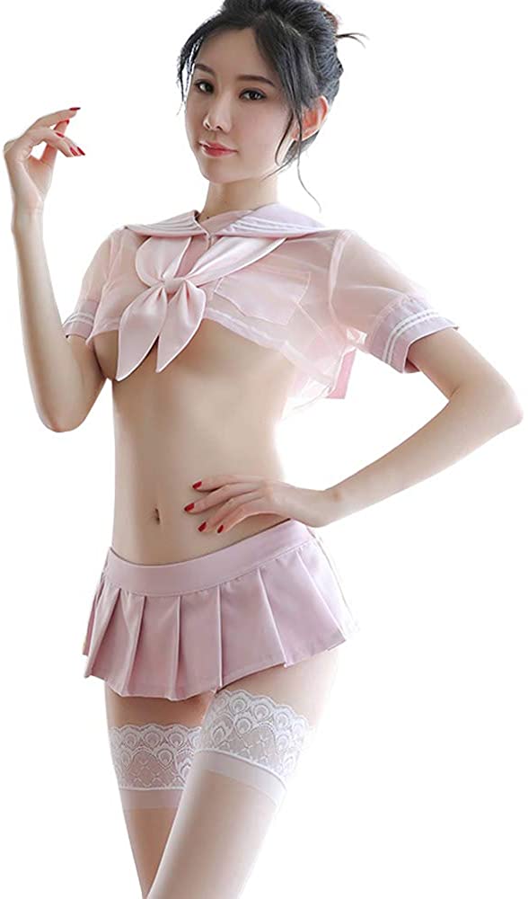 Price:$19.99 underwear bowknot gauze student dress uniform seduction sexy lace role-play passion suit (7924pink) : Clothing, Shoes & Jewelry