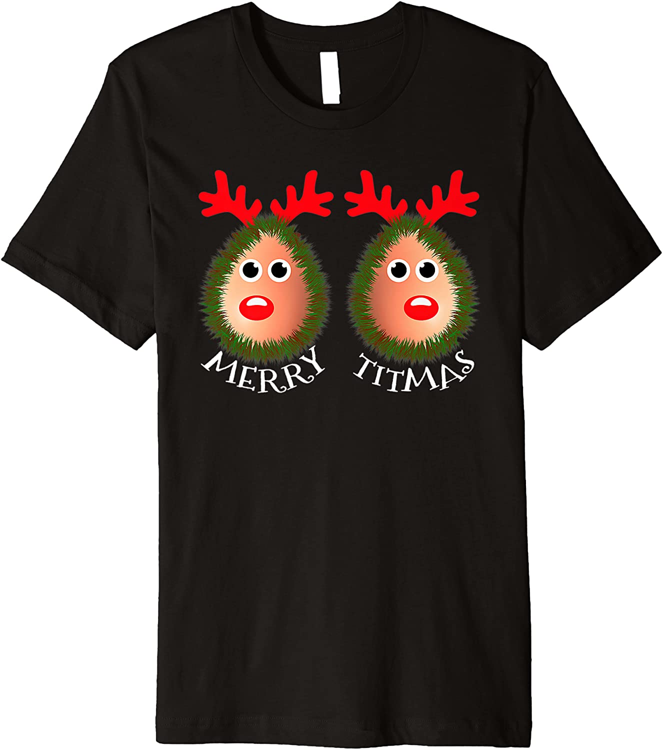 Price:$16.38 Reindeer Boobs Christmas Pajama For Women Merry Titmas Premium T-Shirt : Clothing, Shoes & Jewelry