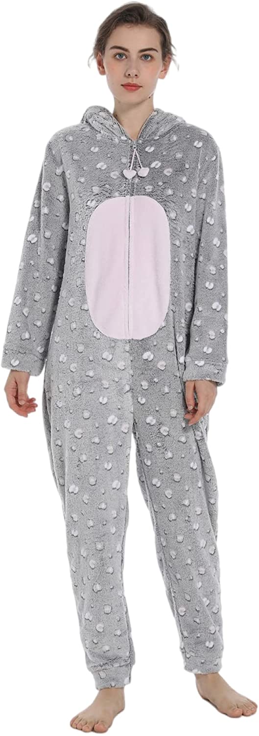 Price:$41.99 warm fleece integrated bipedal pajamas, adult one foot leopard pajamas, winter hooded light gray pajamas : Clothing, Shoes & Jewelry