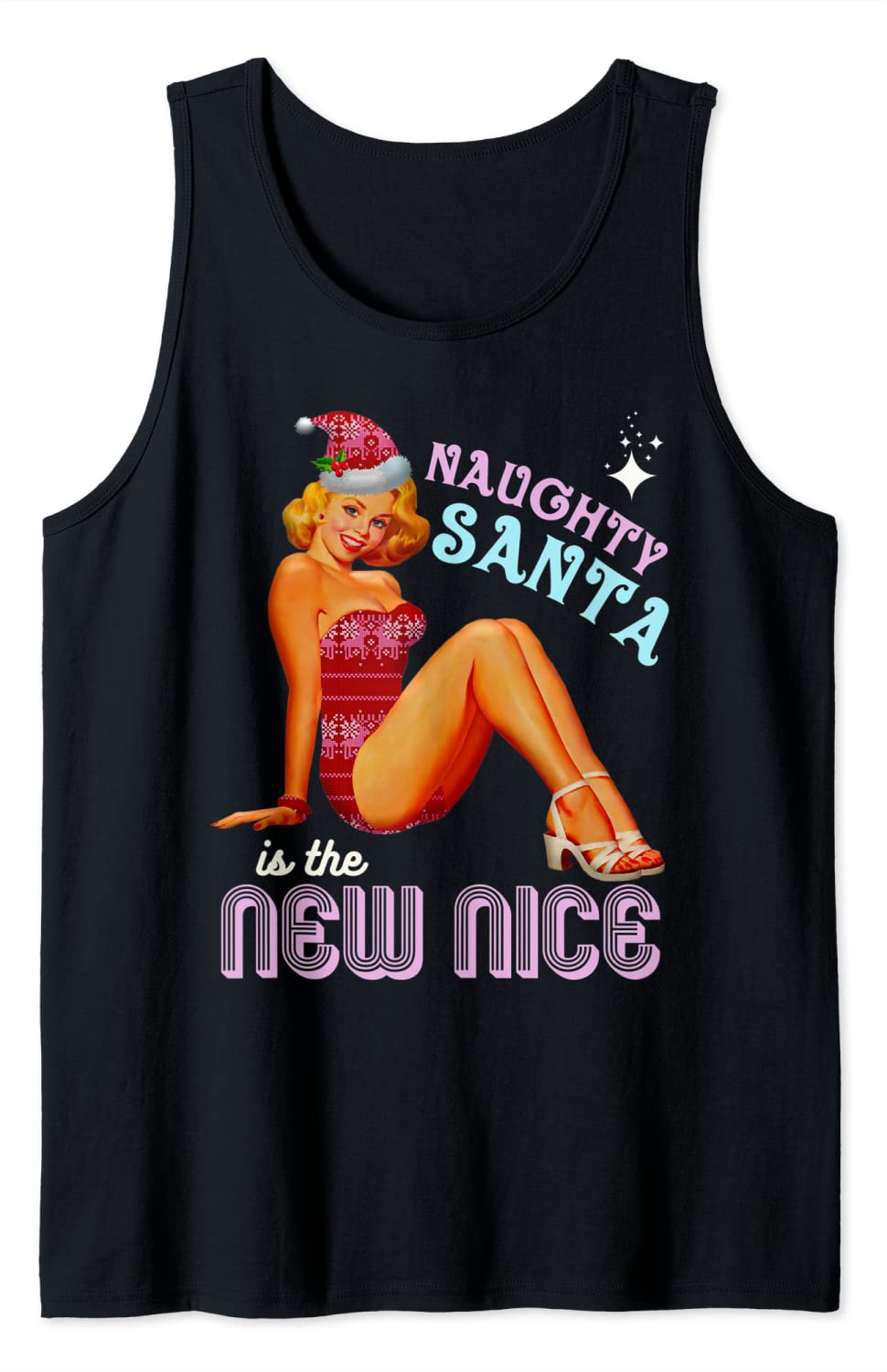 Price:$19.99 Naughty is the New Nice Adult Joke Meme Retro Vintage Tank Top : Clothing, Shoes & Jewelry