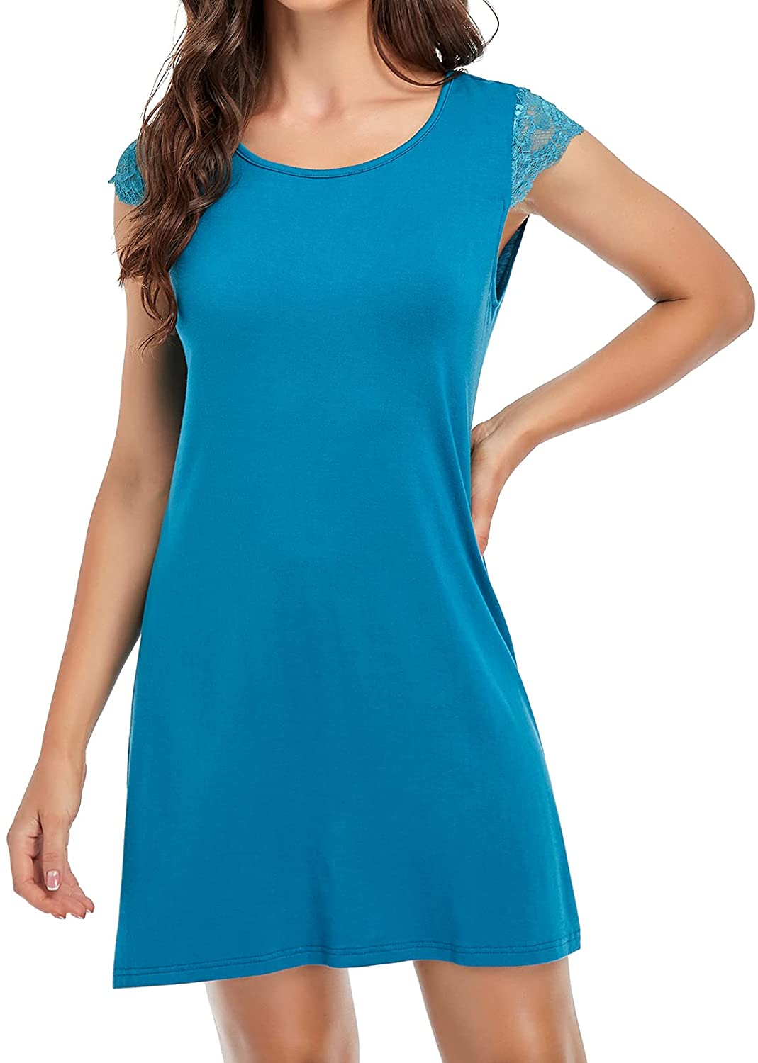 Price:$12.99 Sleeve Nightgowns for Women Lace Pajamas Sexy Nightwear Pj Dress Sleepwear : Clothing, Shoes & Jewelry
