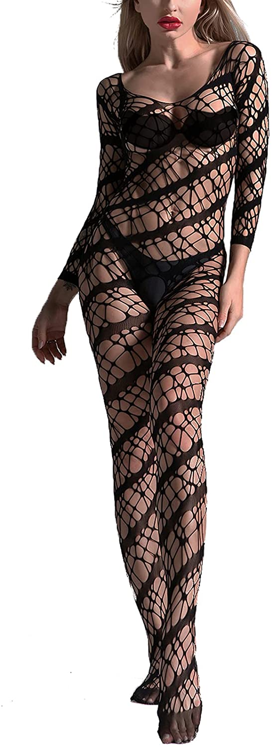 Price:$13.99 Women's Fishnet Bodysuit Stockings Sexy Lingerie Babydoll Bodysuit (Black): Clothing, Shoes & Jewelry
