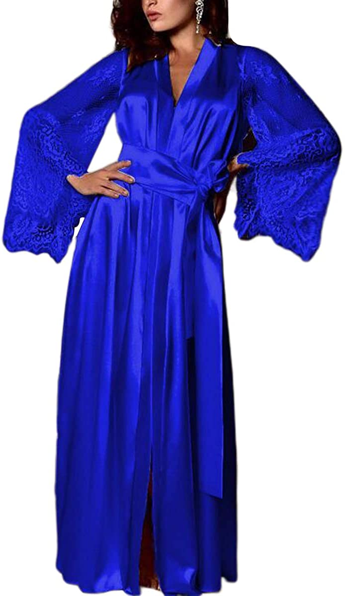 Price:$9.99 Sexy Nightgowns Lace Satin Long Robes Lingerie Gown Deep V Neck Wedding Nightdress Sleepwear: Clothing, Shoes & Jewelry