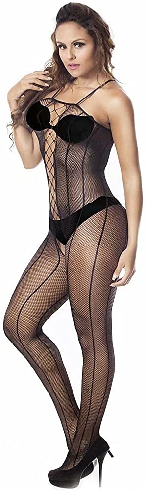 Price:$12.99 Bodysuit Bodystocking Lingerie for Women, Sexy Mesh Exotic Lingerie Crotchless Mesh Babydoll, One Size, Black: Clothing, Shoes & Jewelry