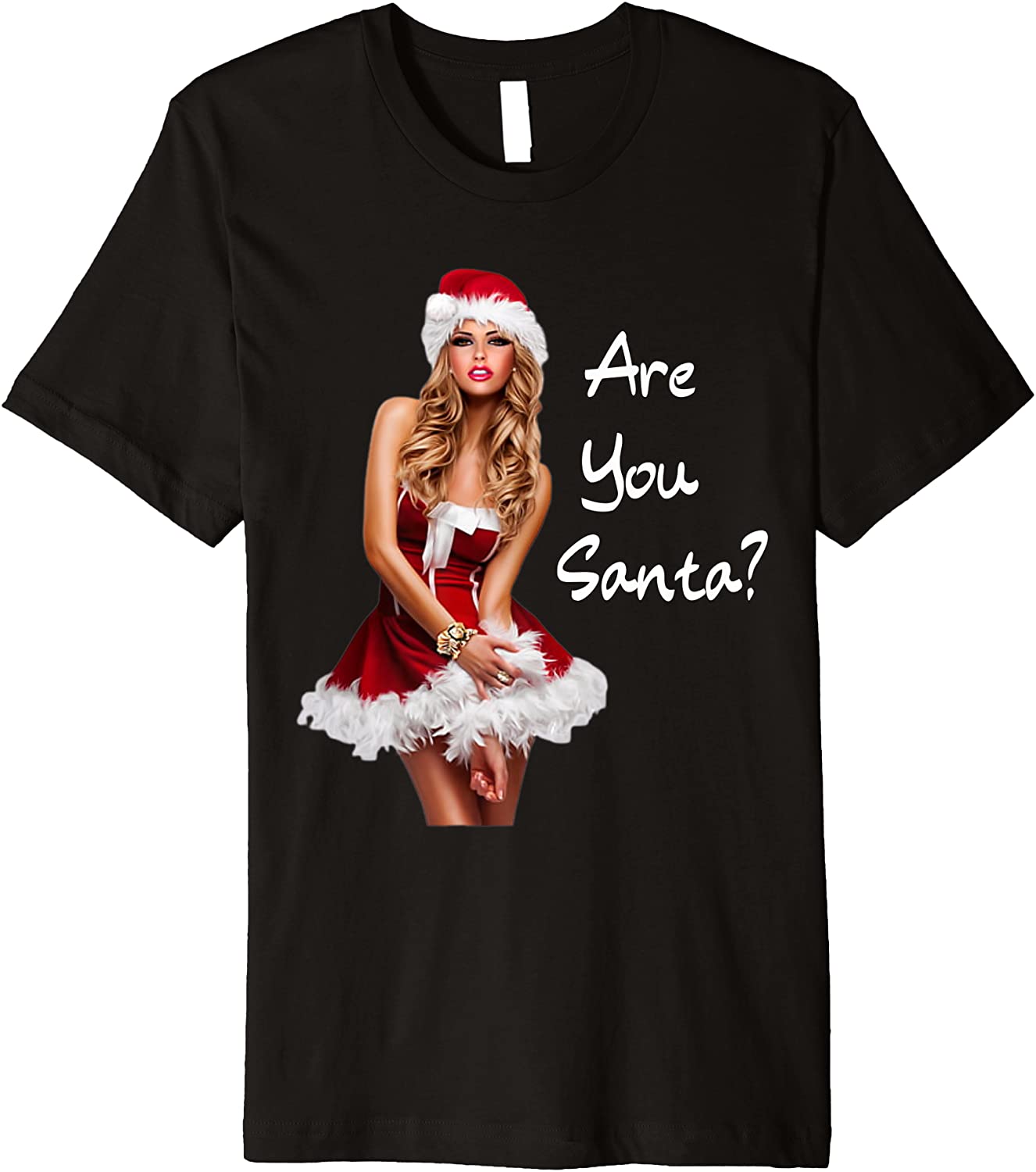 Price:$22.95 Christmas Santa Claus Nightshirt “Are You Santa?” Premium T-Shirt : Clothing, Shoes & Jewelry