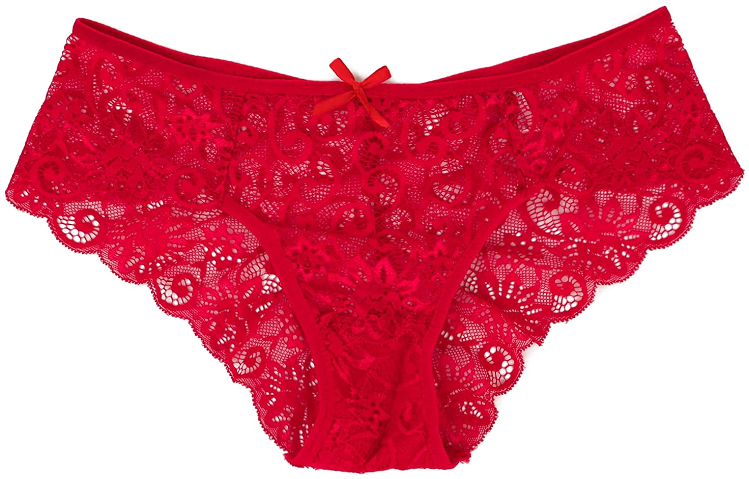 Price:$9.99 Women's Briefs Scalloped Lace Hipster Thong Panties Bow Sexy Underwear : Clothing, Shoes & Jewelry