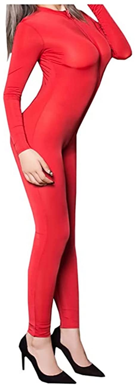 Price:$25.99 Double Zipper High Elastic Bodysuit Nightclub Performance Uniform Spandex Zentail Catsuit Teddy Bodysuit : Clothing, Shoes & Jewelry