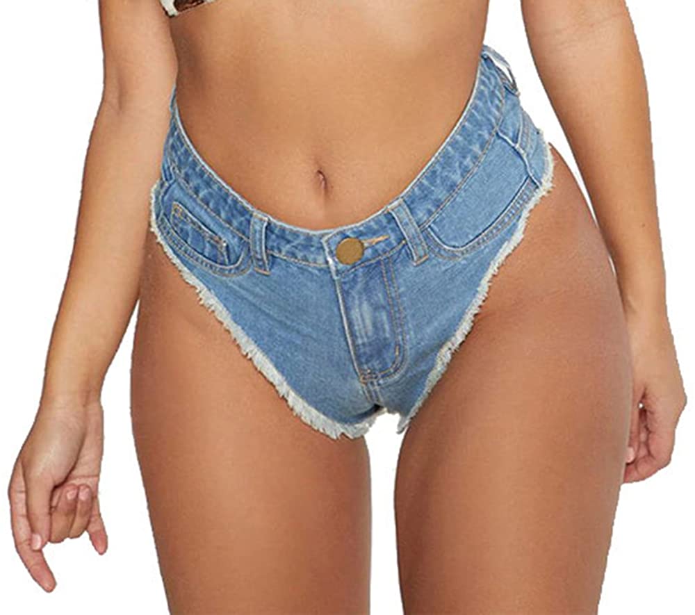 Price:$15.10 Women's Sexy High Waisted Stretch Mini Denim Shorts Hot Pants Clubwear at Amazon Women’s Clothing store