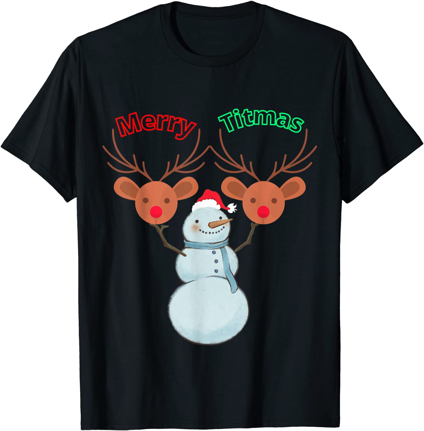 Price:$13.07 Titmas Sexy Reindeer Fake Boobs Costume For Women T-Shirt : Clothing, Shoes & Jewelry